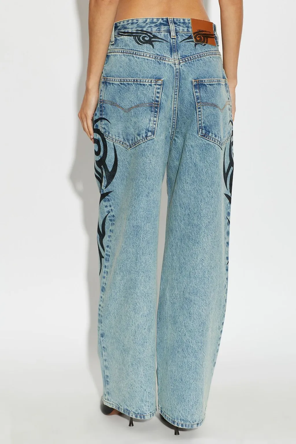 Vetements Printed Wide-Leg Jeans