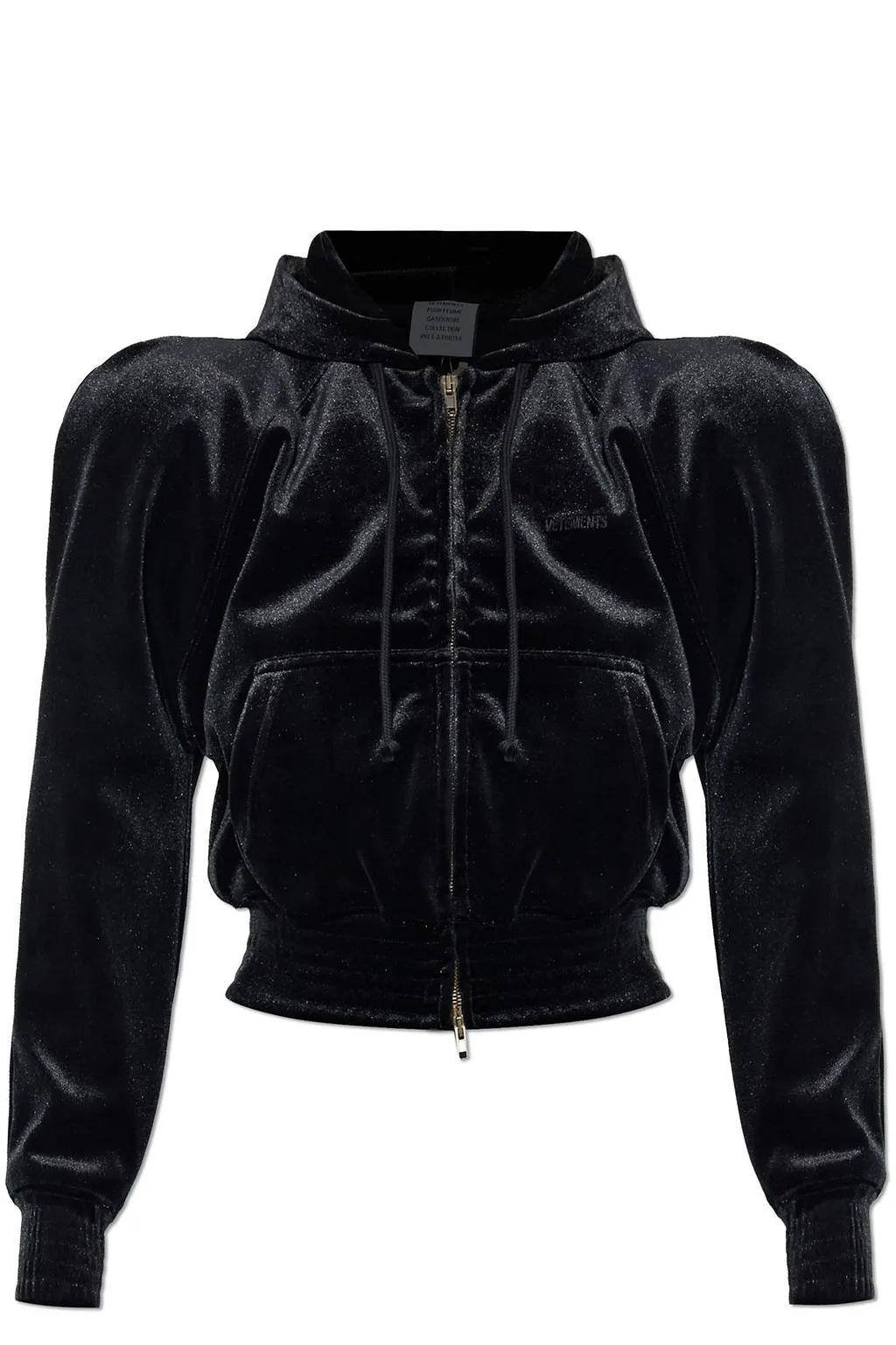 Vetements Shoulder Pads Zipped Hoodie