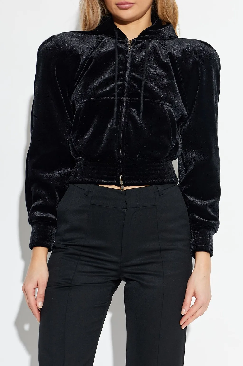 Vetements Shoulder Pads Zipped Hoodie