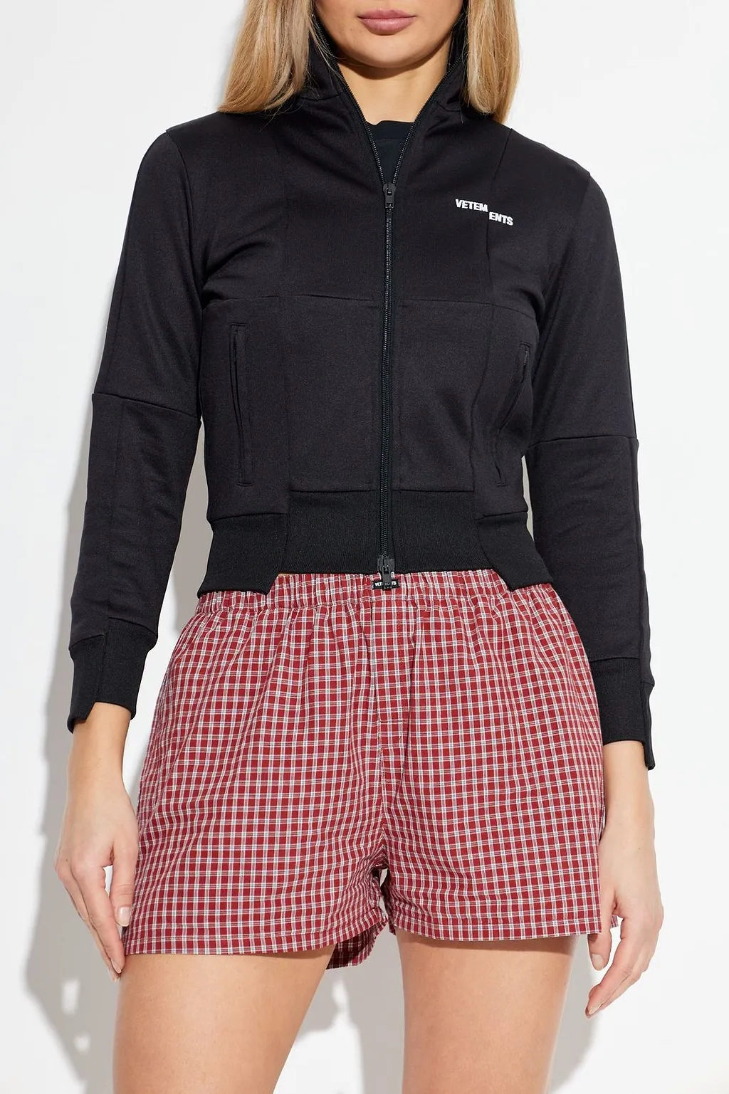 Vetements Stand Up Collar Zipped Sweatshirt