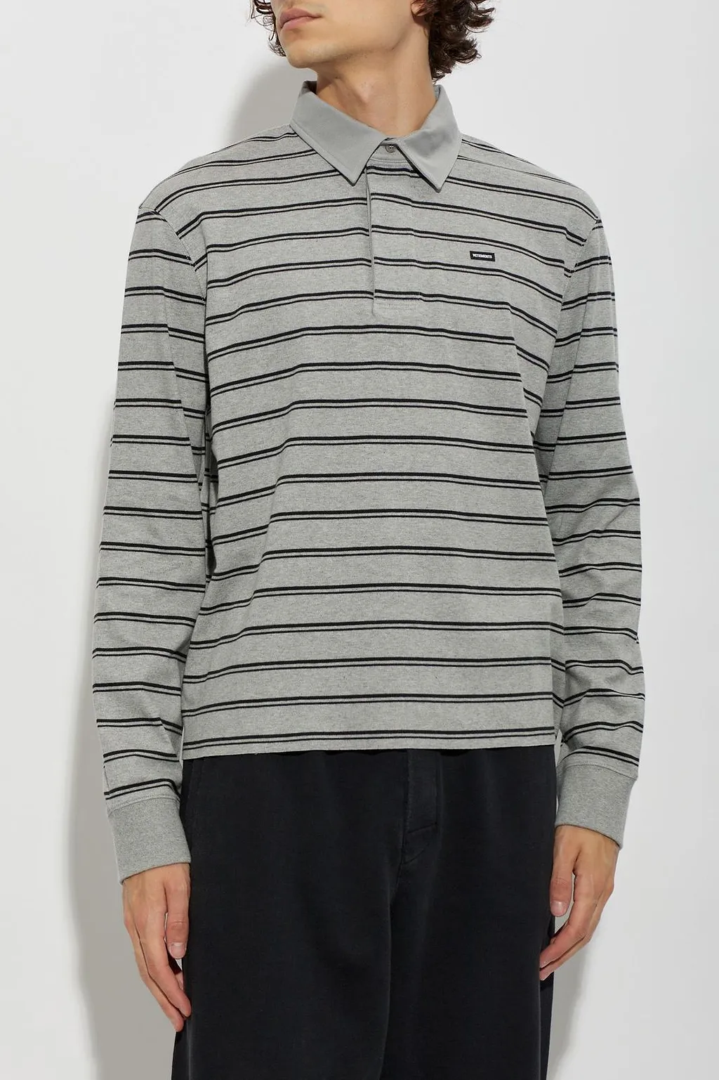 Vetements Striped Long Sleeve Polo Shirt