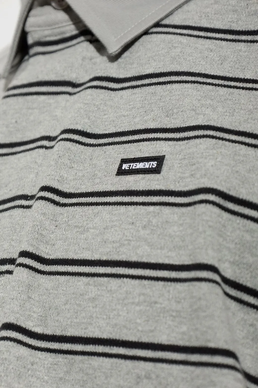 Vetements Striped Long Sleeve Polo Shirt