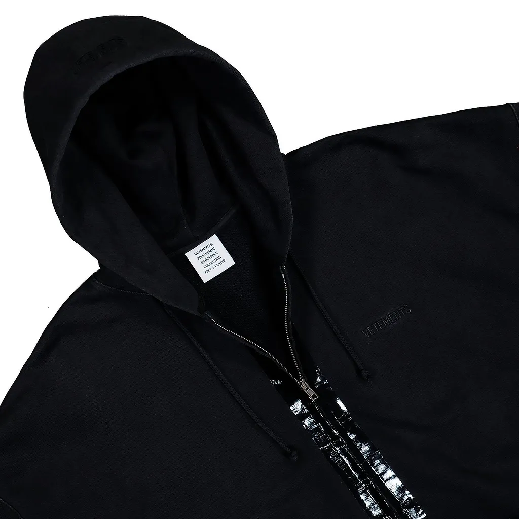 Vetements Taped Detailed Zip-Up Hoodie