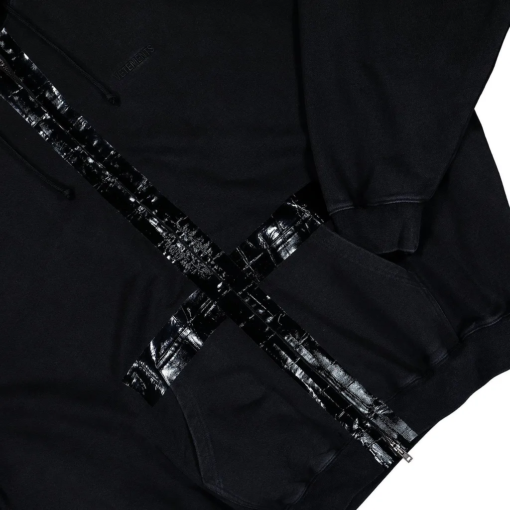 Vetements Taped Detailed Zip-Up Hoodie