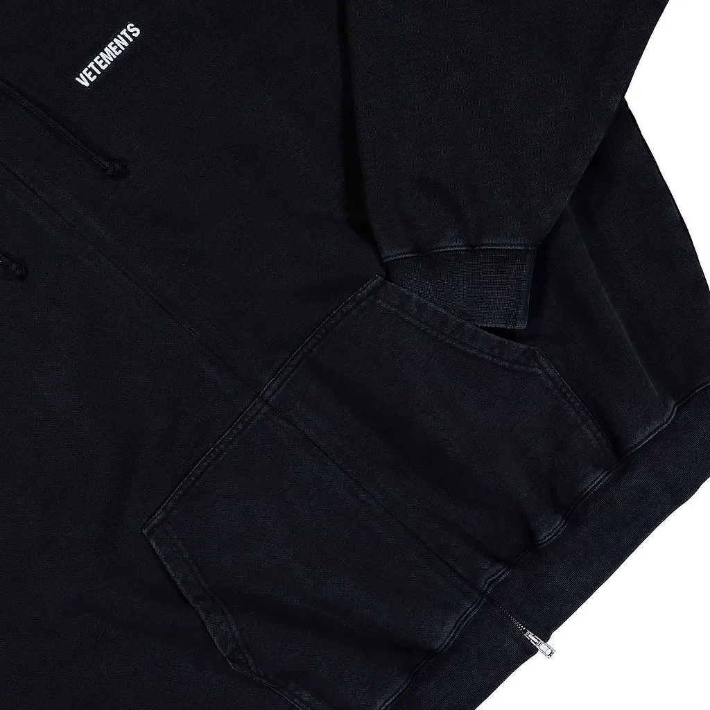 Vetements Zip-Up Drawstring Hoodie