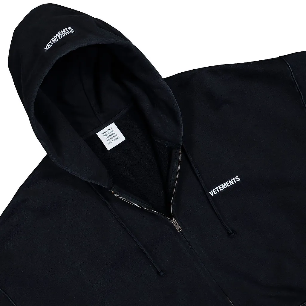 Vetements Zip-Up Drawstring Hoodie