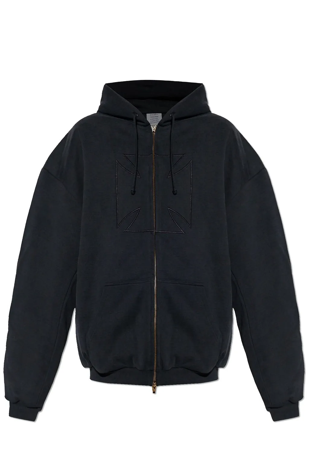 Vetements Zip-Up Drawstring Hoodie