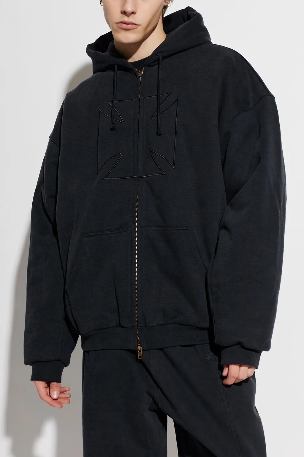 Vetements Zip-Up Drawstring Hoodie