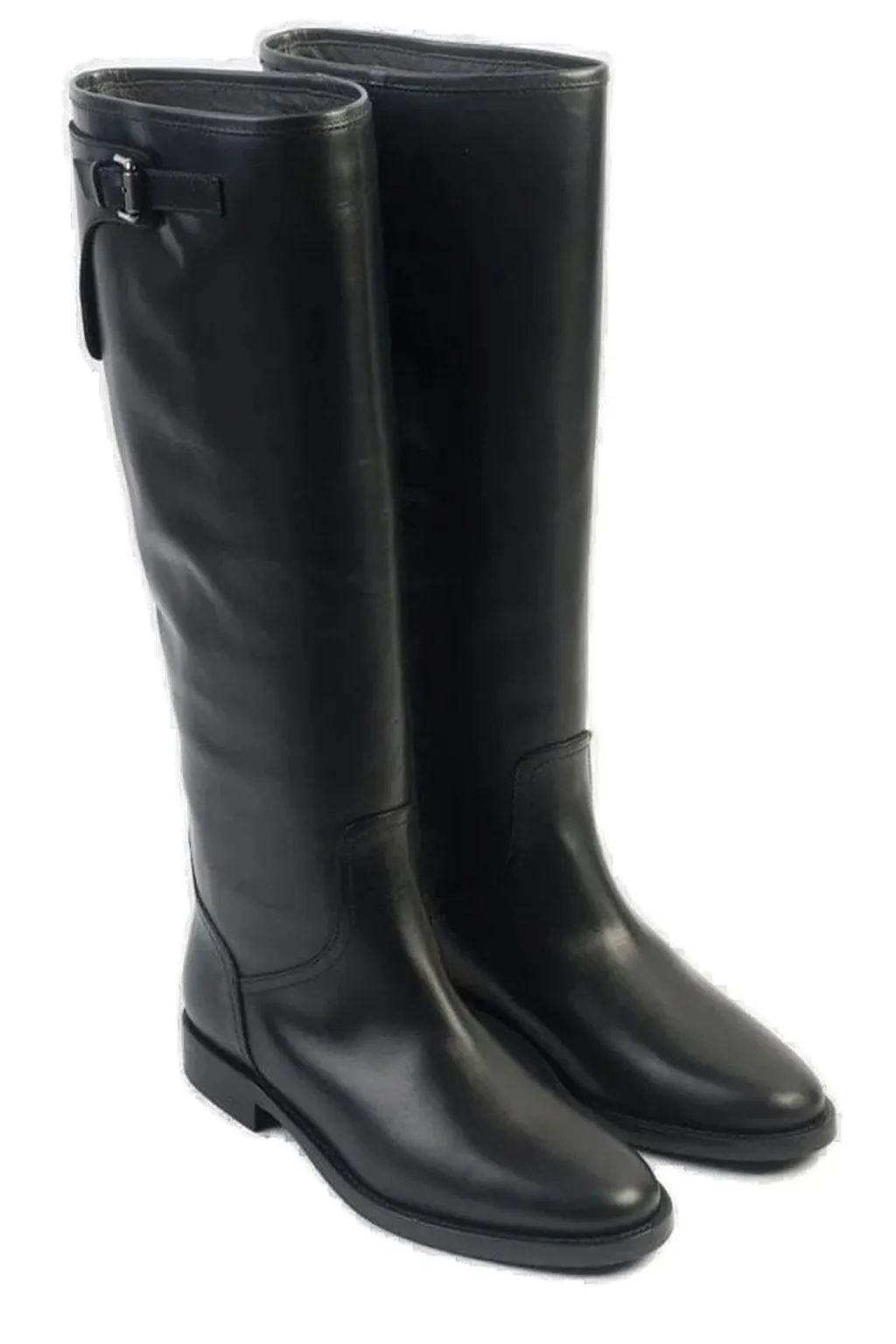 Via Roma 15 Buckle Detailed Round Toe Boots