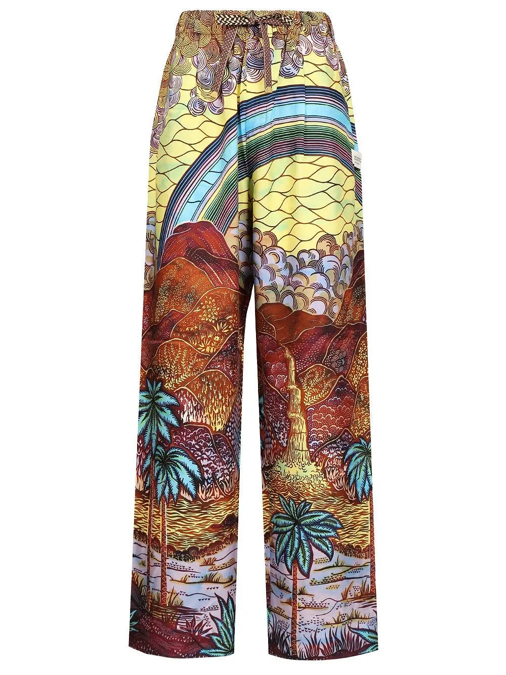 Vlisco Dialogues Rainbow Print Drawstring Pants