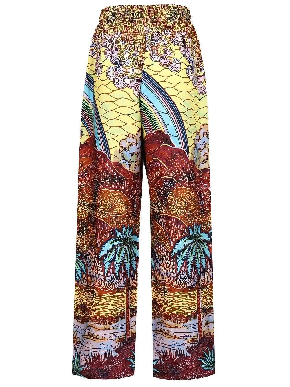Vlisco Dialogues Rainbow Print Drawstring Pants