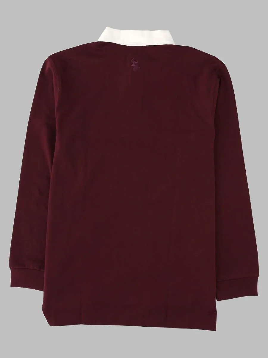 Wales Bonner Diagonal Stripe Long Sleeve Polo Shirt