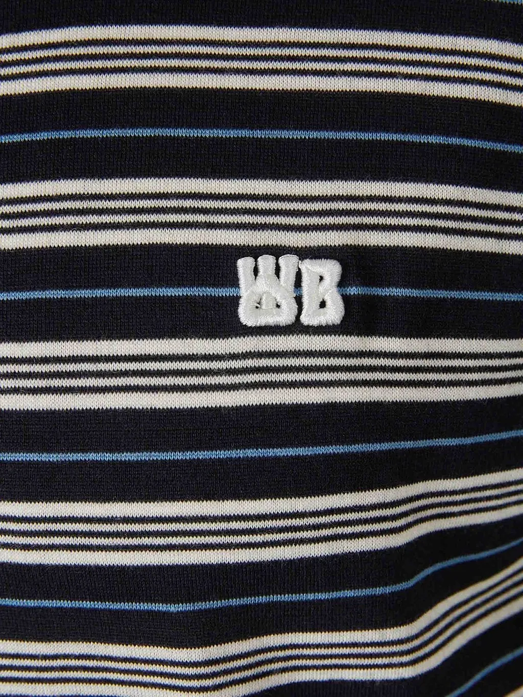 Wales Bonner Logo Embroidered Stripe Patterned T-Shirt