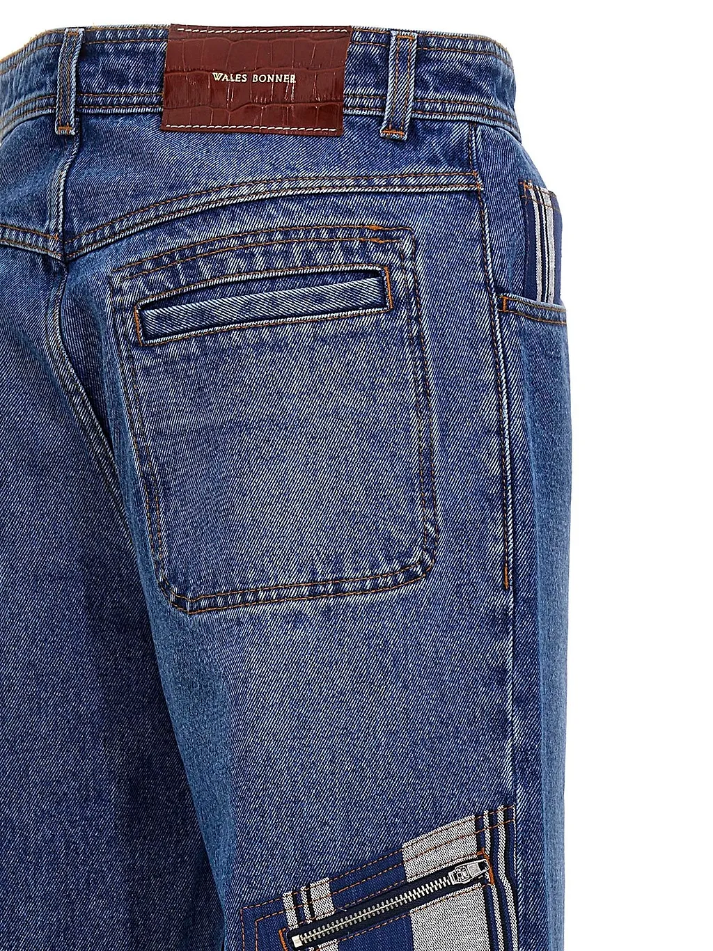Wales Bonner Miles Logo Patch Wide Leg Jeans
