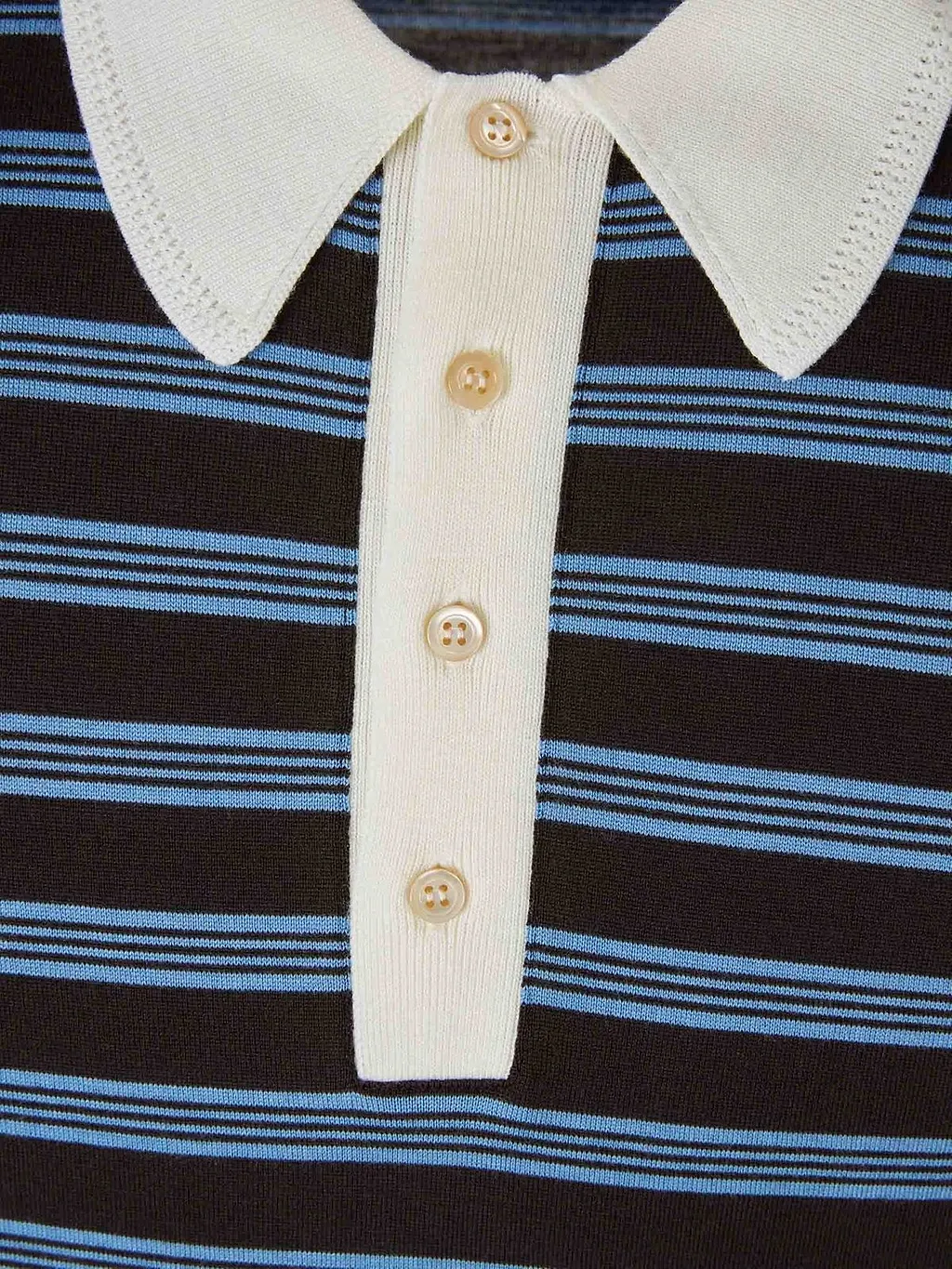 Wales Bonner Striped Knitted Polo Shirt