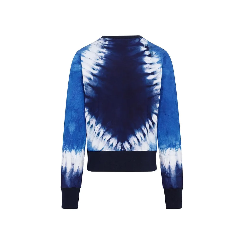Wales Bonner Tie-Dyed Logo-Embroidered Crewneck Sweatshirt