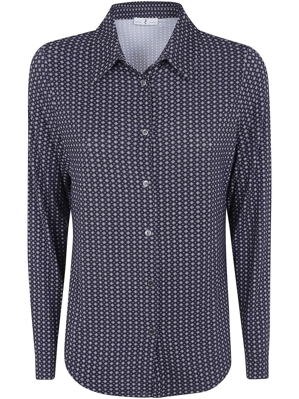 Why Ci Geometric Print Button Shirt
