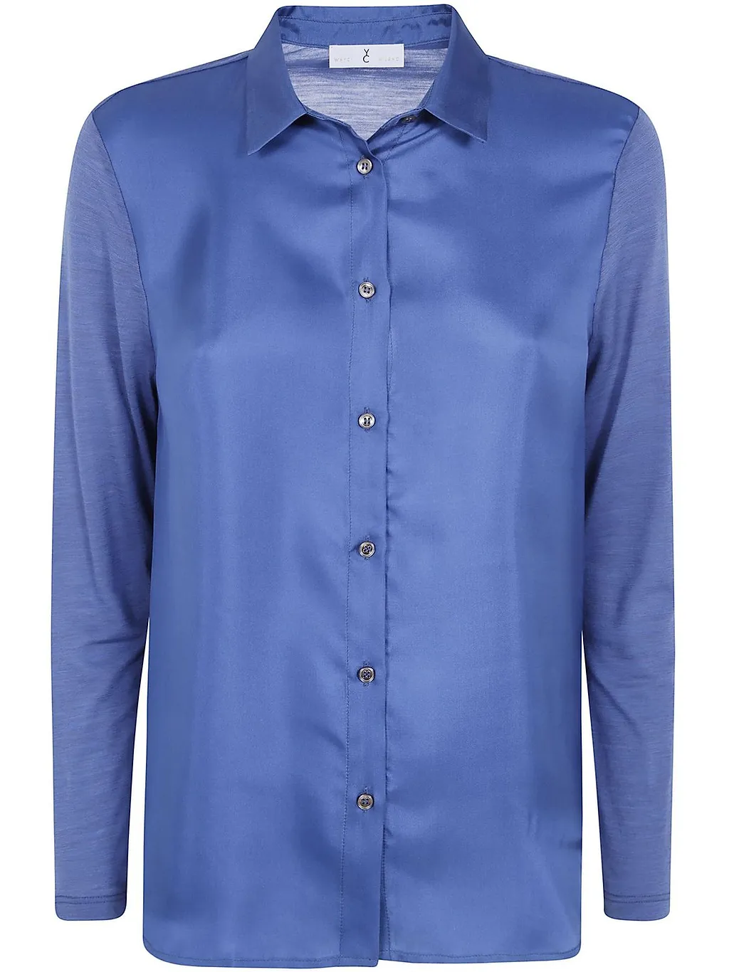 Why Ci Sheer Panel Button-Up Shirt