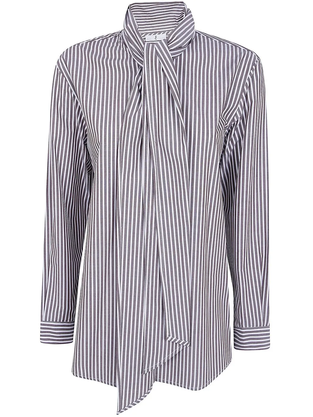 Why Ci Oversized Striped Tie-Neck Top