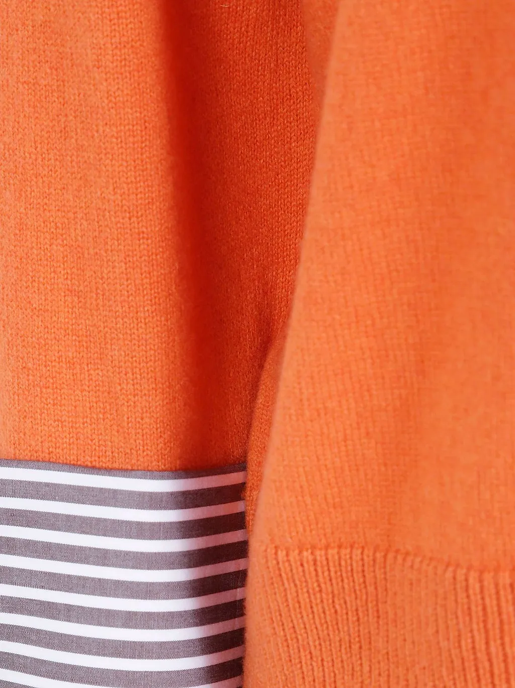 Why Ci Stripe Cuff Round Neck Knitted Sweater