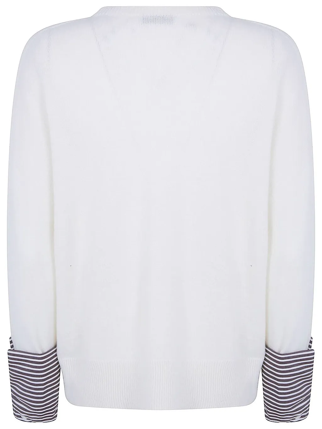 Why Ci Striped Cuff Knitted Sweater