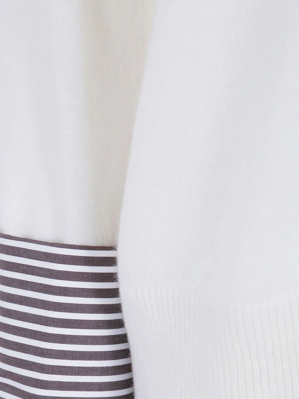 Why Ci Striped Cuff Knitted Sweater