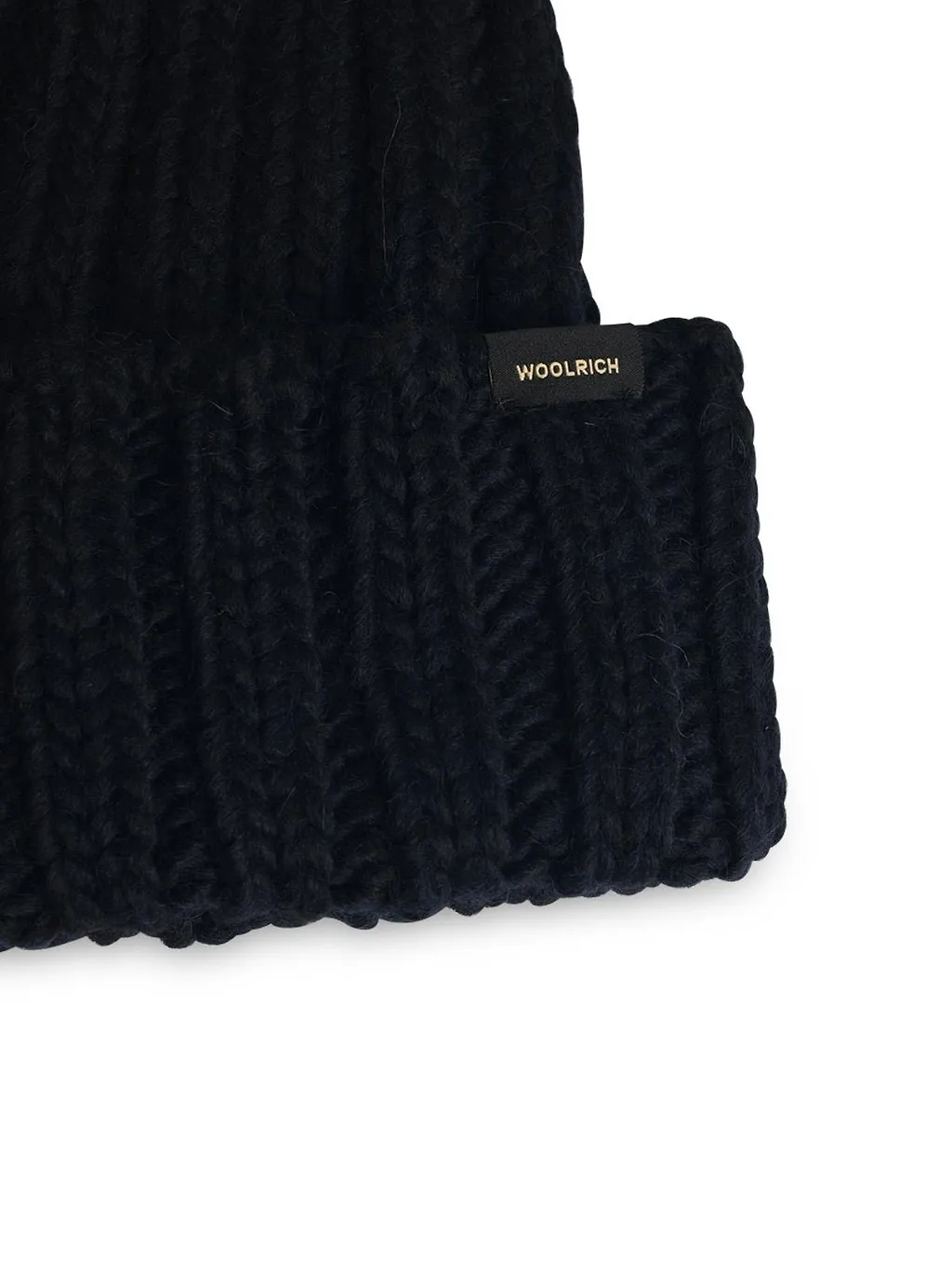 Woolrich Logo Patch Turn-Up Hem Beanie