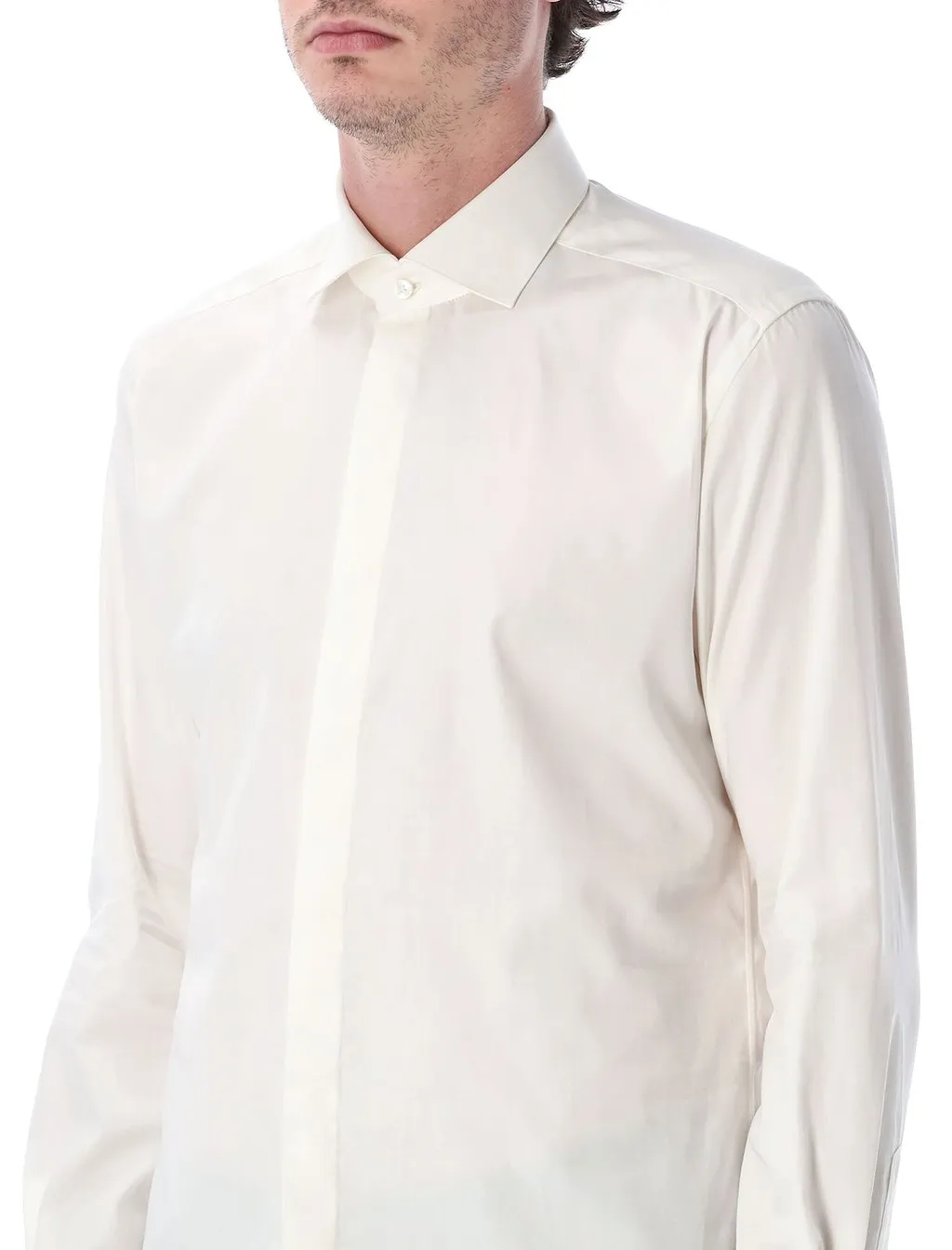 Xacus Concealed Placket French Collar Shirt