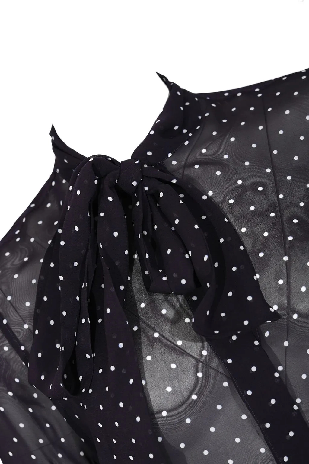 Xacus Paloma Polka-Dot Bow Blouse