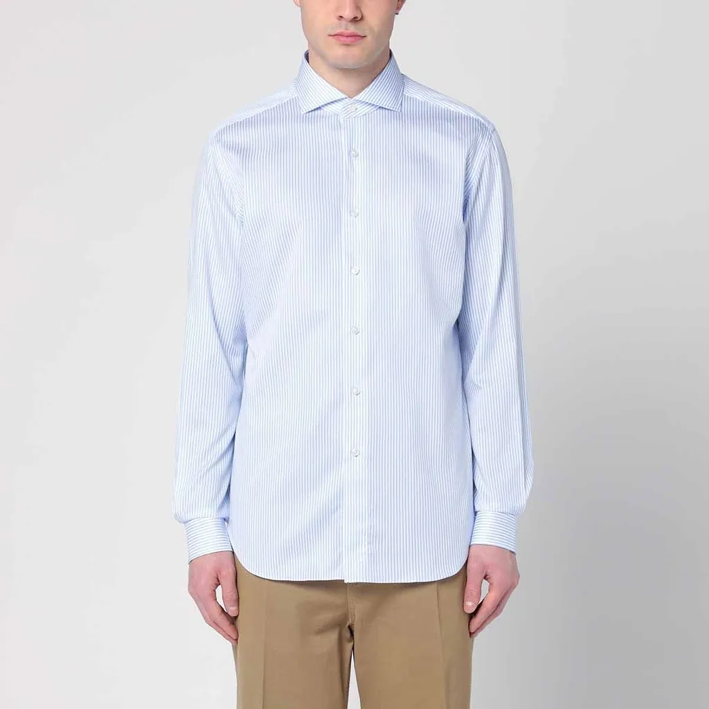 Xacus Striped Spread-Collar Shirt