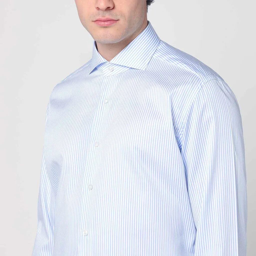 Xacus Striped Spread-Collar Shirt