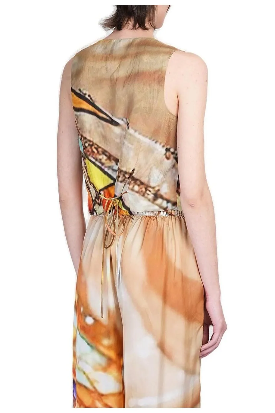 Yavi Abstract Print Sleeveless Vest