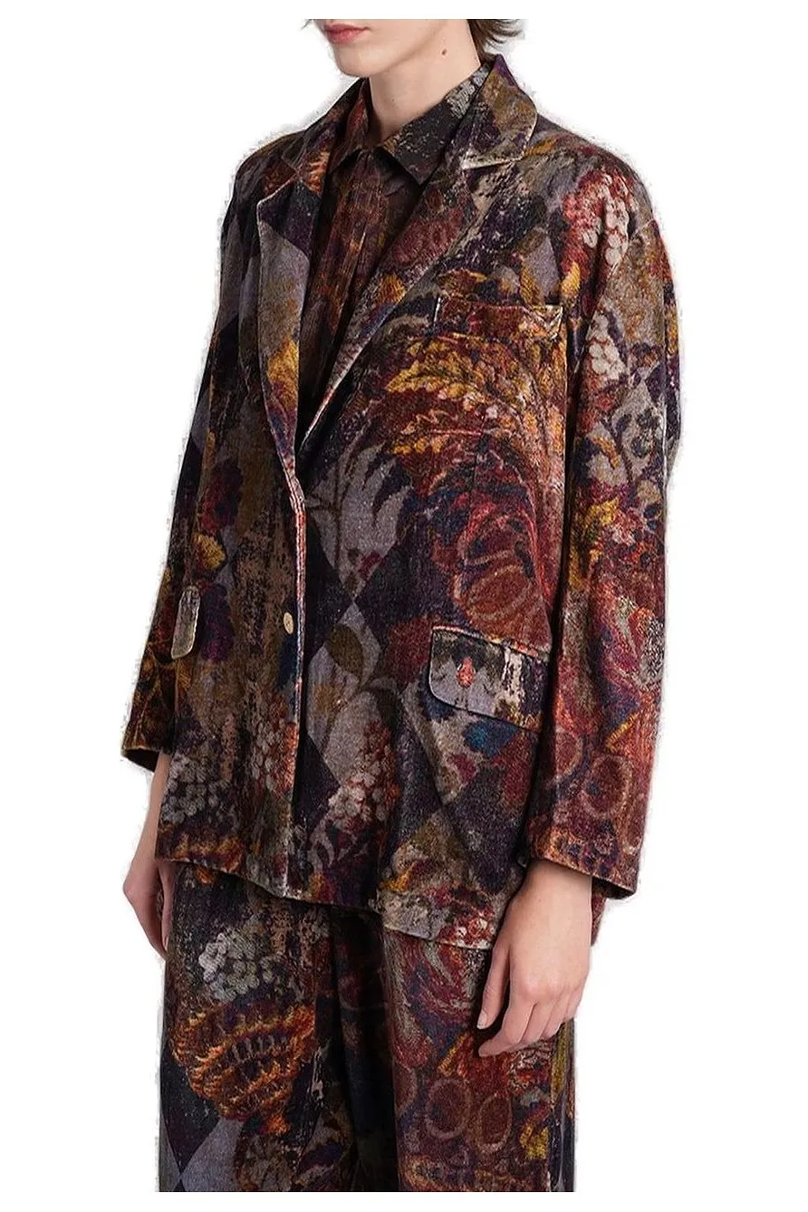 Yavi Pattern-Printed Single-Breasted Blazer