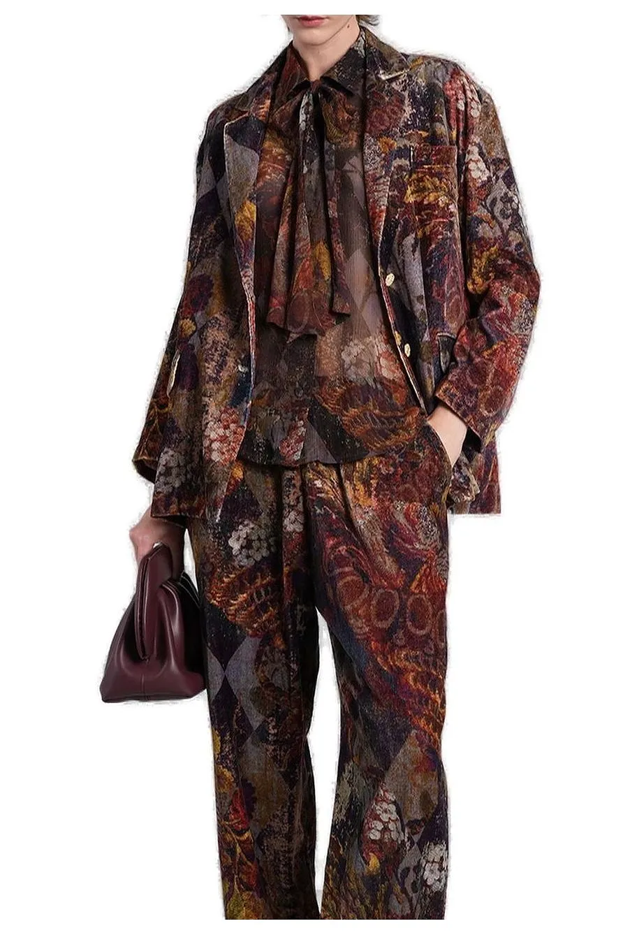 Yavi Pattern-Printed Single-Breasted Blazer
