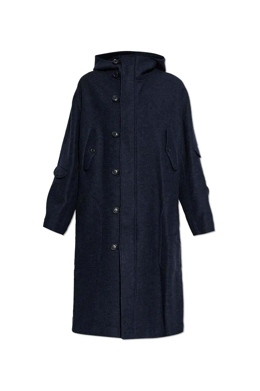 Yohji Yamamoto Hooded Button-Front Coat