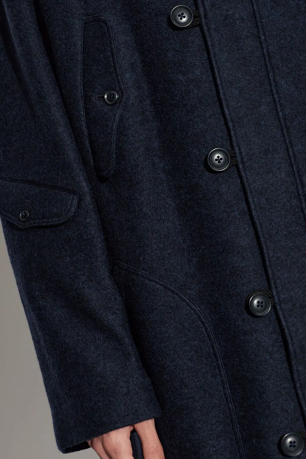 Yohji Yamamoto Hooded Button-Front Coat