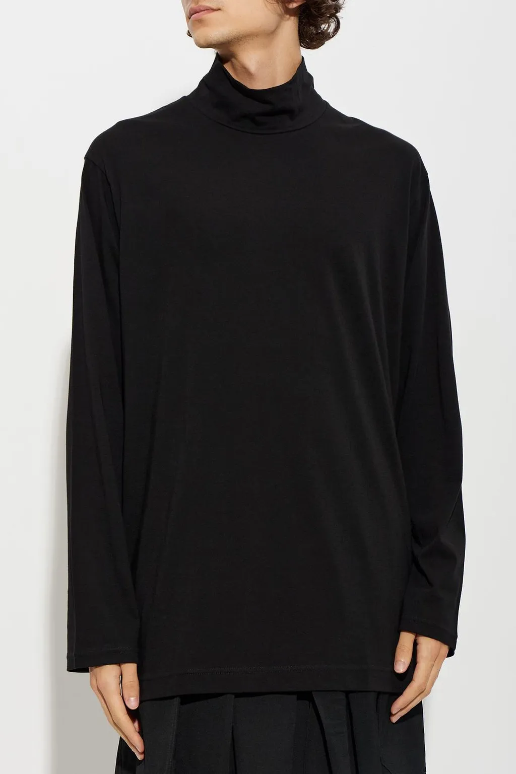 Yohji Yamamoto Stand Collar Long-Sleeved T-Shirt