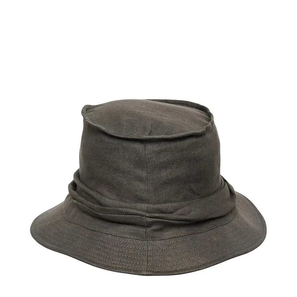 Yohji Yamamoto Wide Brim Ruched Bucket Hat
