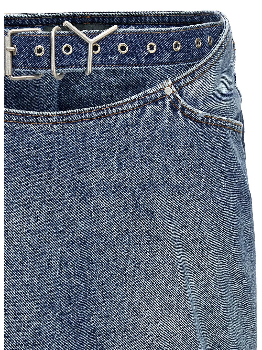 Y/Project Y Belted Denim Mini Skirt