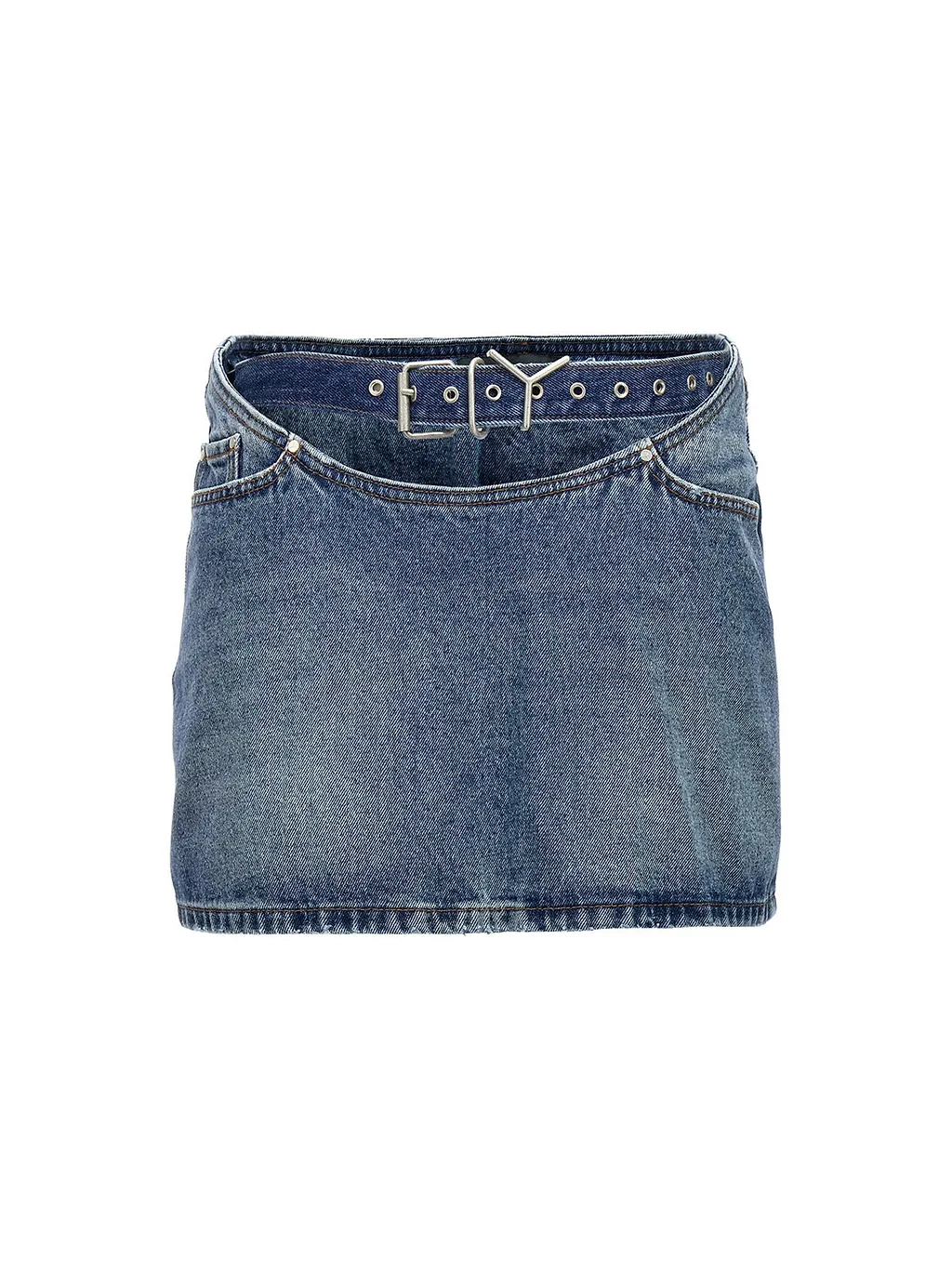 Y/Project Y Belted Denim Mini Skirt