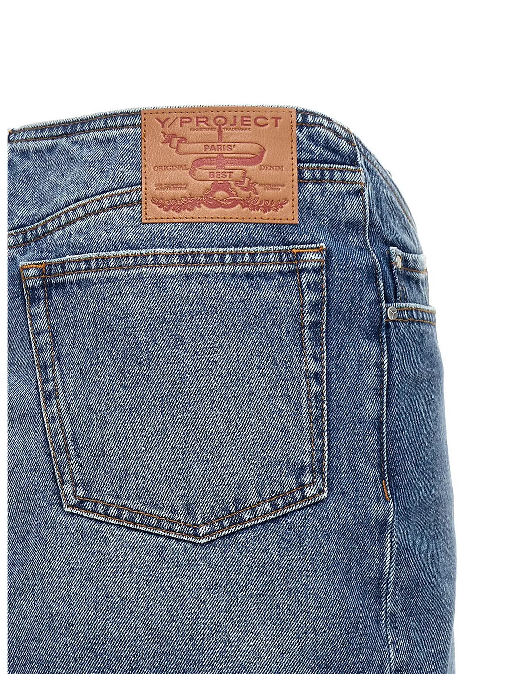 Y/Project Y Belted Denim Mini Skirt