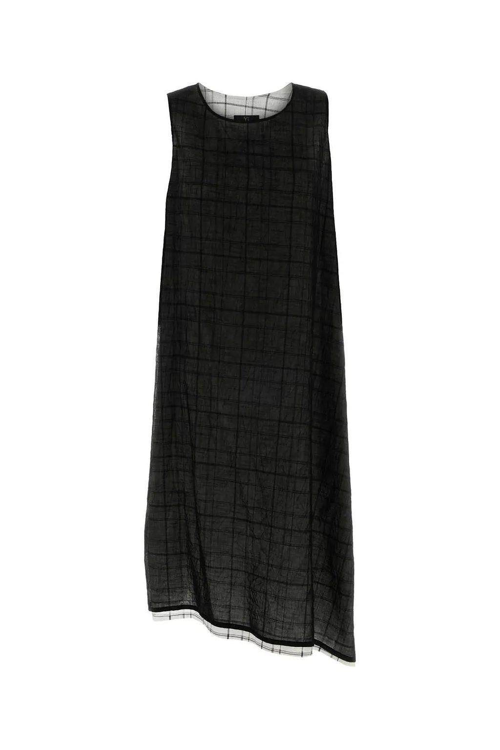 Y's Sleeveless Check Midi Dress