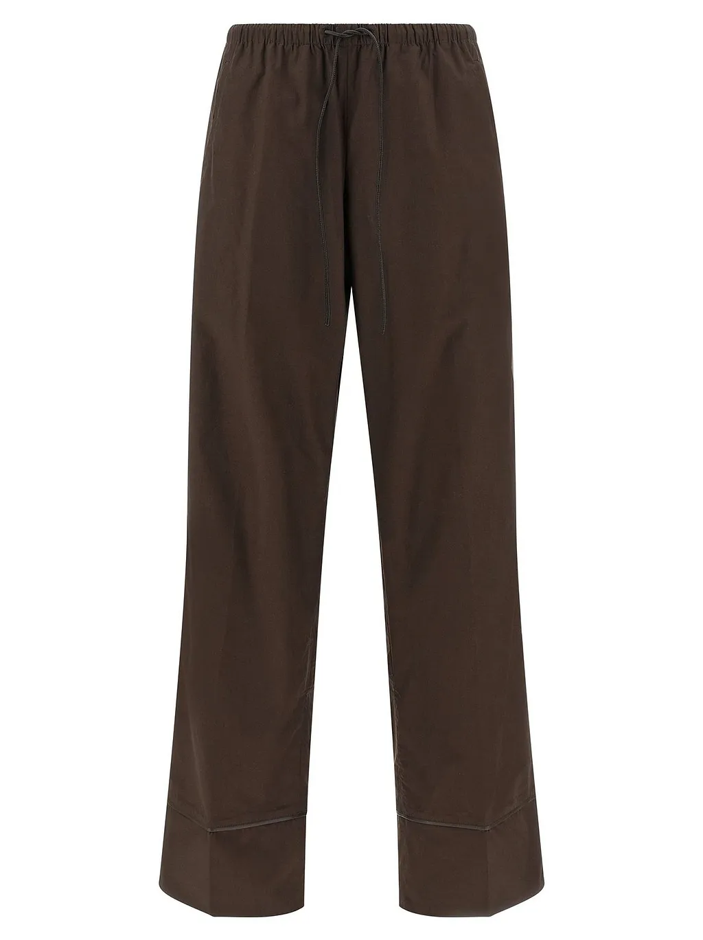 Yves Salomon Leather Trim Wide-Leg Pants