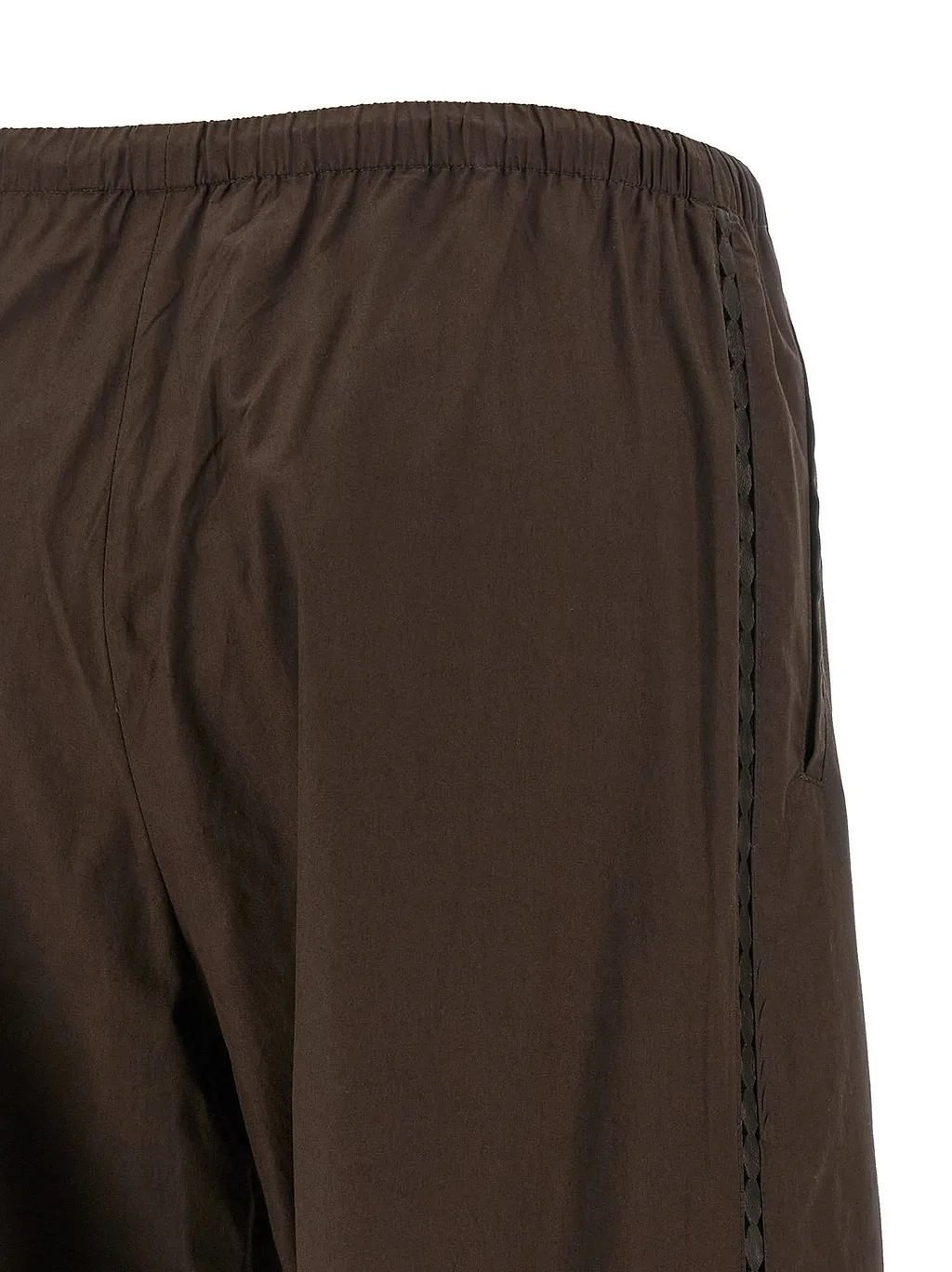 Yves Salomon Leather Trim Wide-Leg Pants