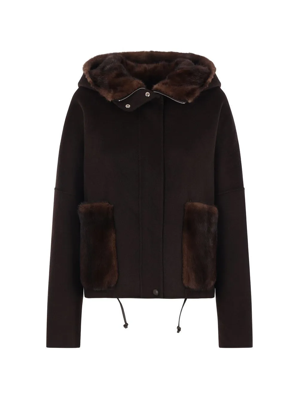 Yves Salomon Zip-Up Long-Sleeved Jacket