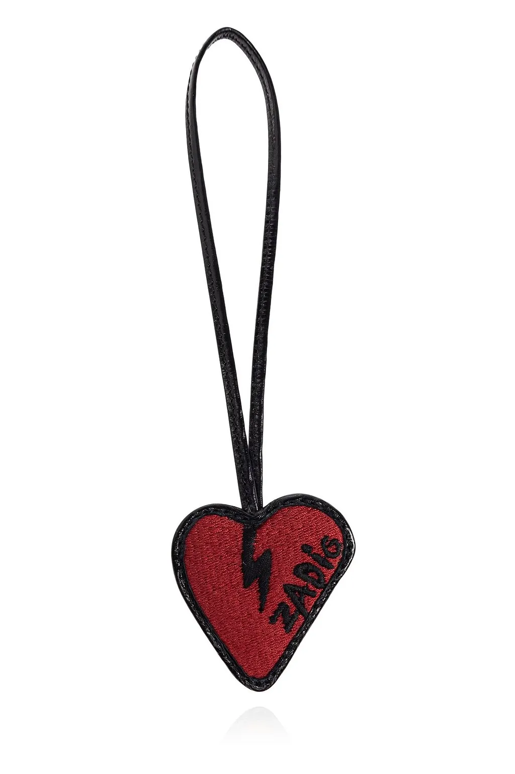 Zadig & Voltaire Heart Shaped Logo Embroidered Keychain