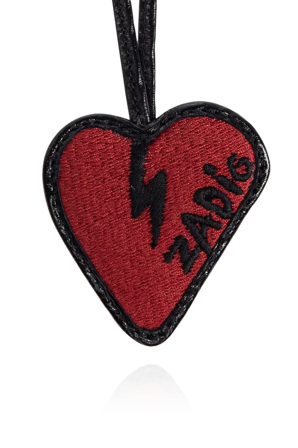Zadig & Voltaire Heart Shaped Logo Embroidered Keychain
