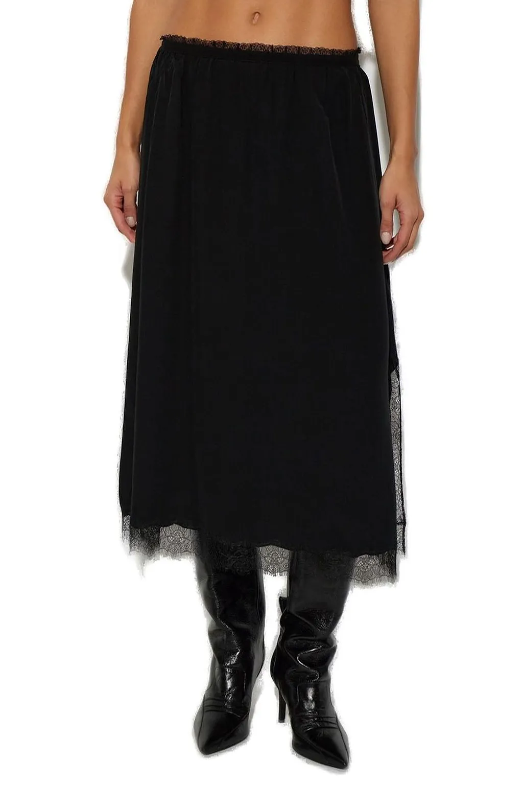 Zadig & Voltaire Jarvis Lace-Trim Midi Skirt