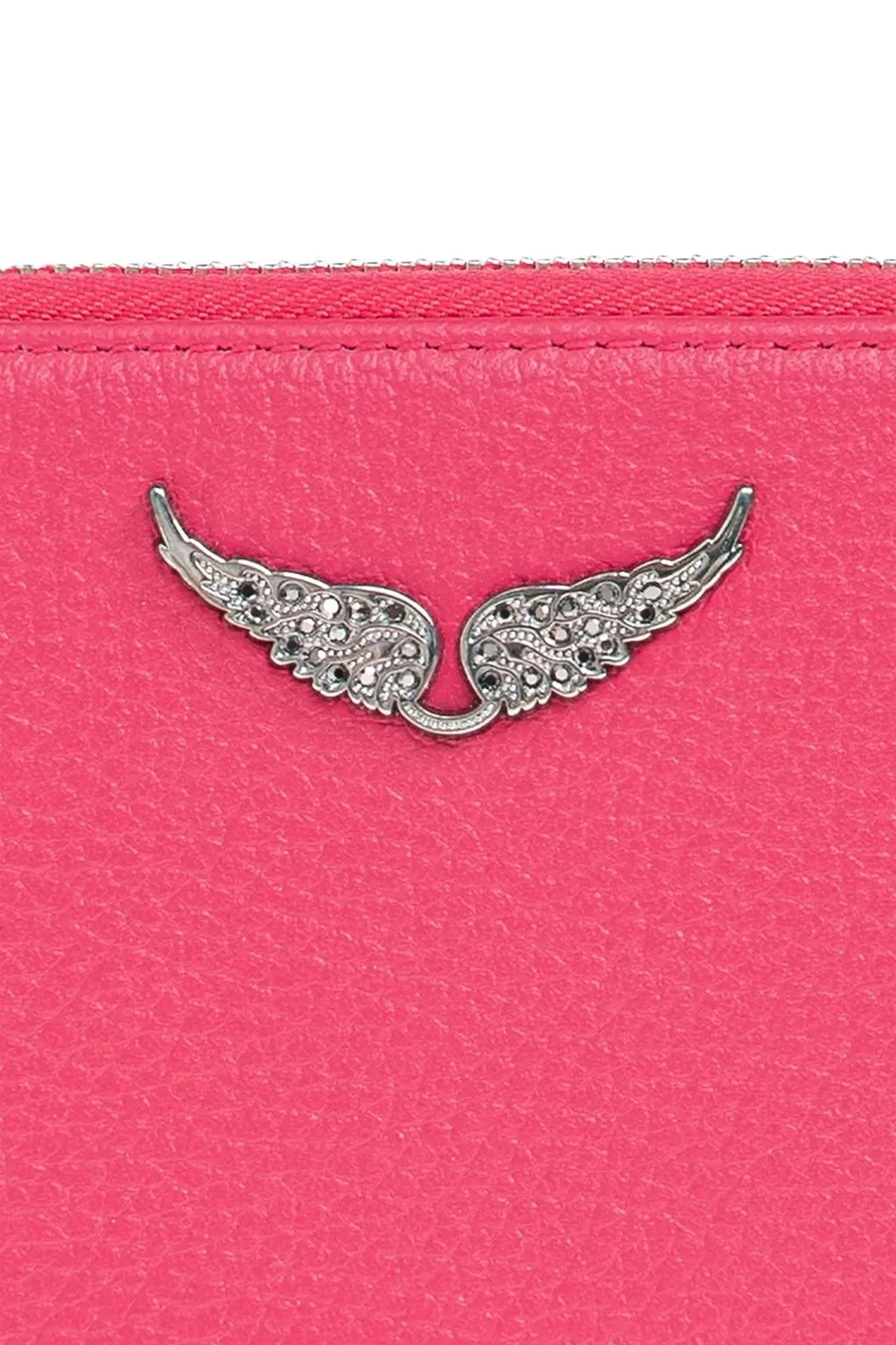 Zadig & Voltaire Logo Plaque Zip-Around Mini Wallet
