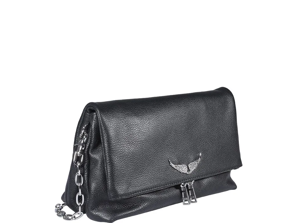 Zadig & Voltaire Logo Plaque Foldover Crossbody Bag